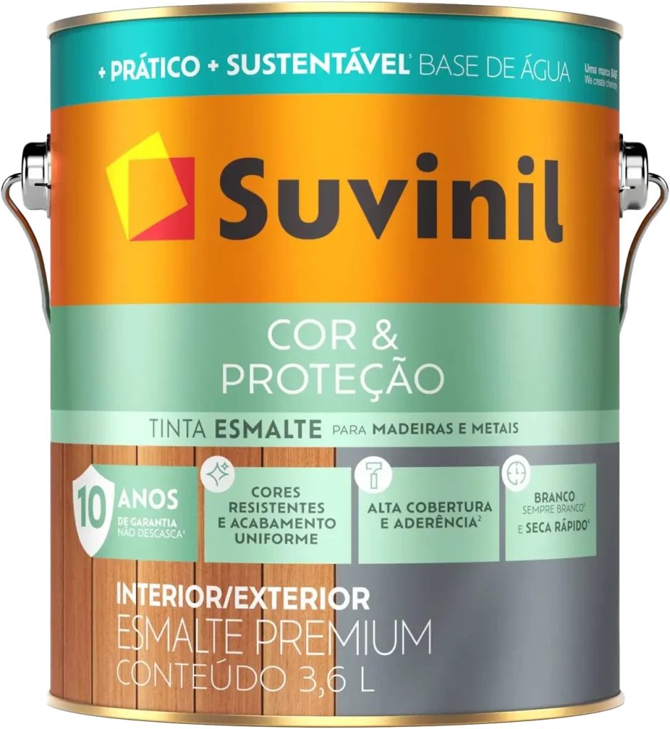 Esmalte Acetinado Base De Água Seca Rápido Suvinil (Branco Neve) - Galão 3,5L